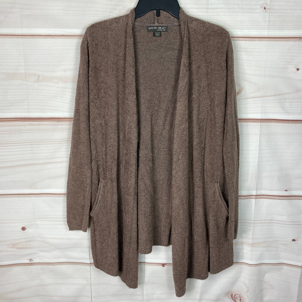 Barefoot Dreams Sweater Womens XXS XS Brown Cozychic Lite Island Wrap Cardigan